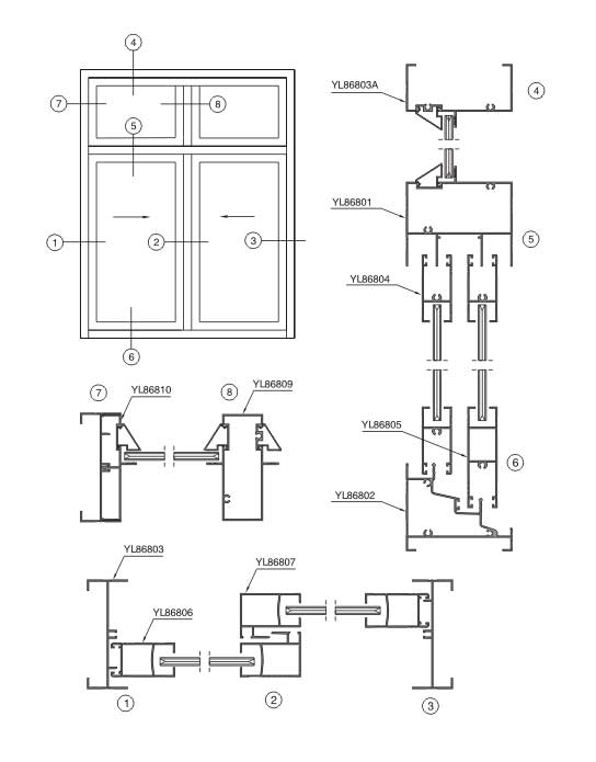 YL868 Sliding Windows 