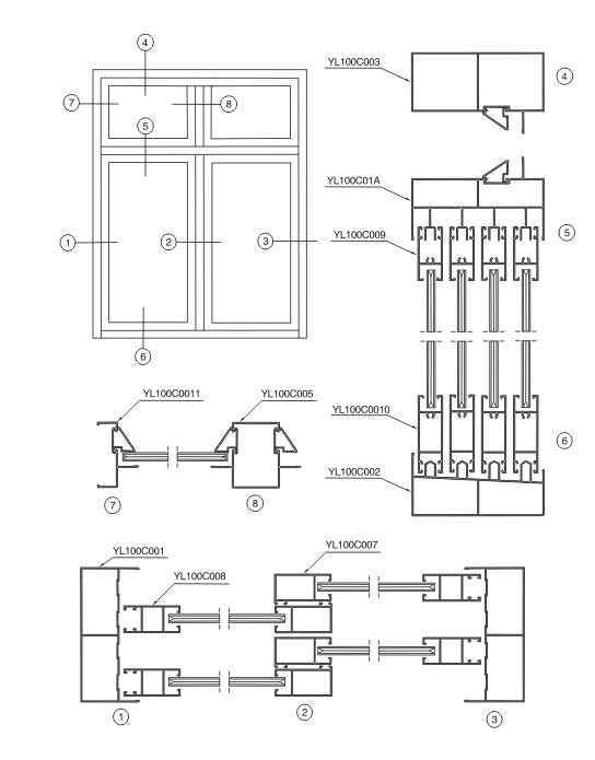 YL100C Sliding Windows 